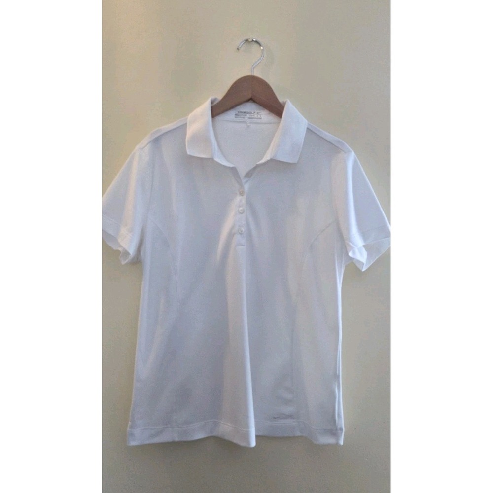 Nike Youth Girls Dri Fit Golf Polo White  Size Large 12-14